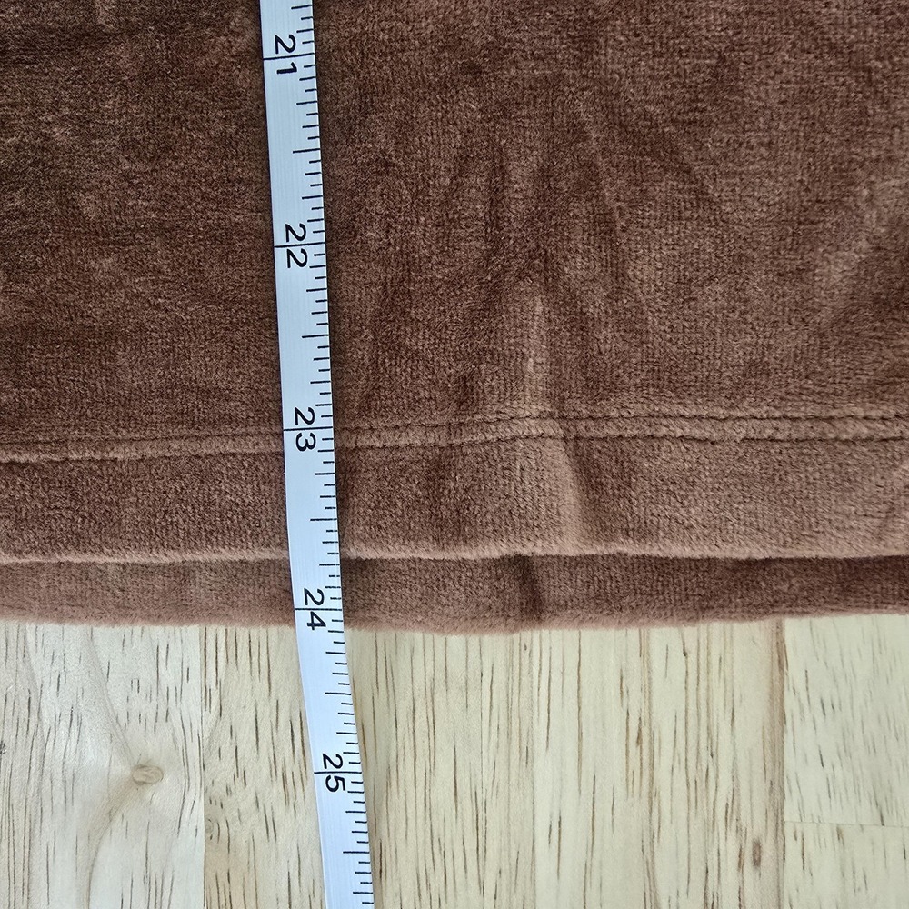 Everlane Shirt Womens Large Brown‎ Crushed Velour Mock Neck Long Sleeve Stretch - Picture 6 of 10